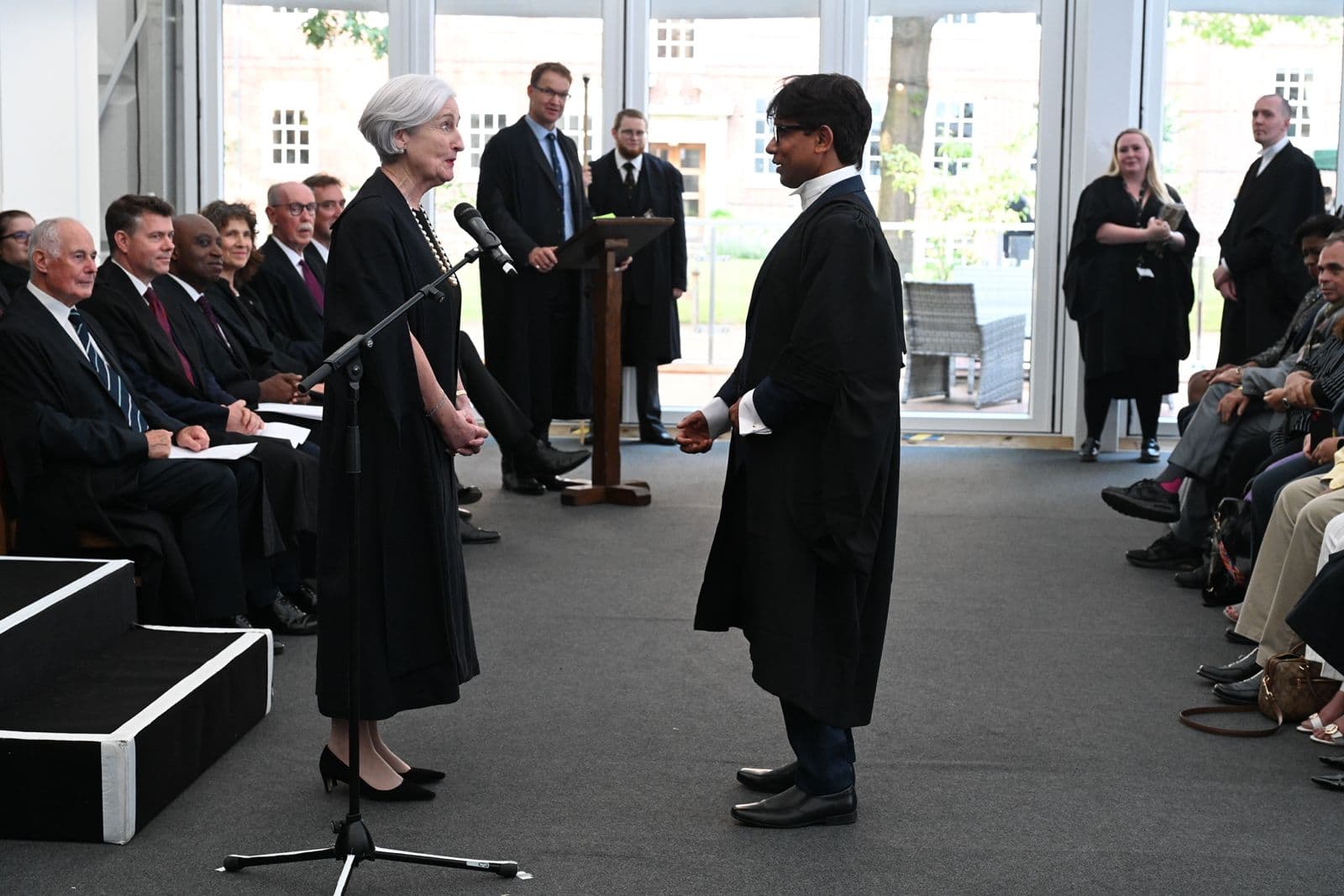 Barrister during formal legal ceremony